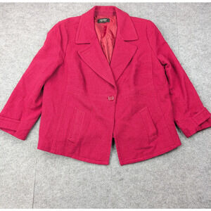 Talbots Blazer Womens 16W Petite Berry Textured Career Jacket Classic Preppy